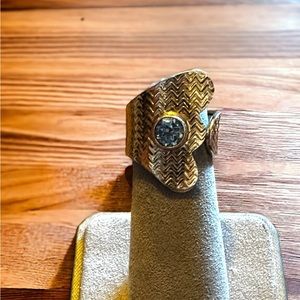 Solid Sterling Silver & Blue Topaz Ring